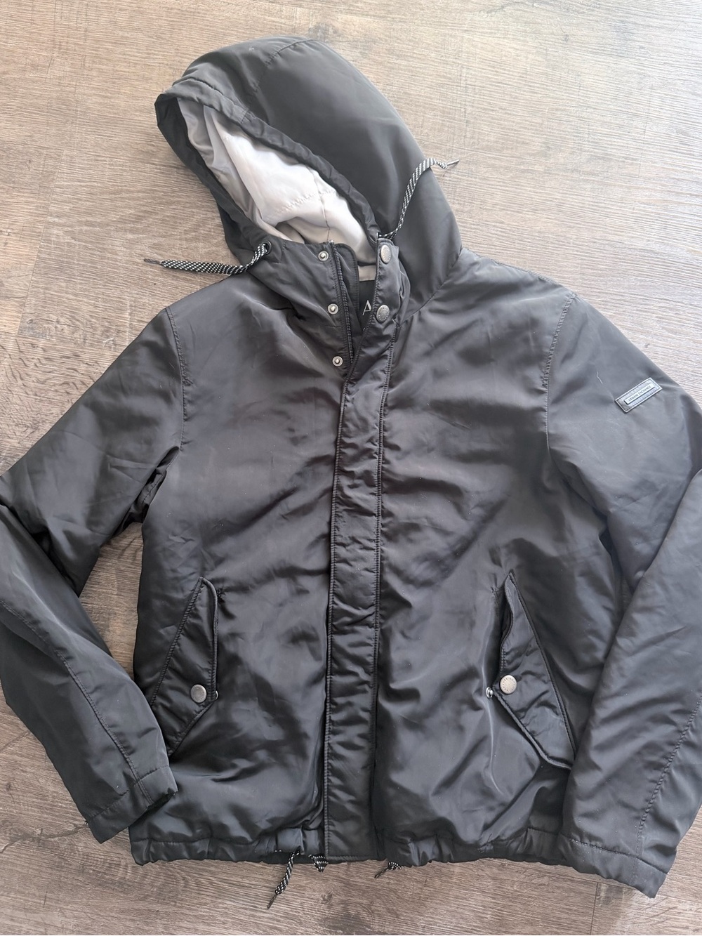 Armani Exchange A|X Women's Black Lightweight Hooded Jacket Size M